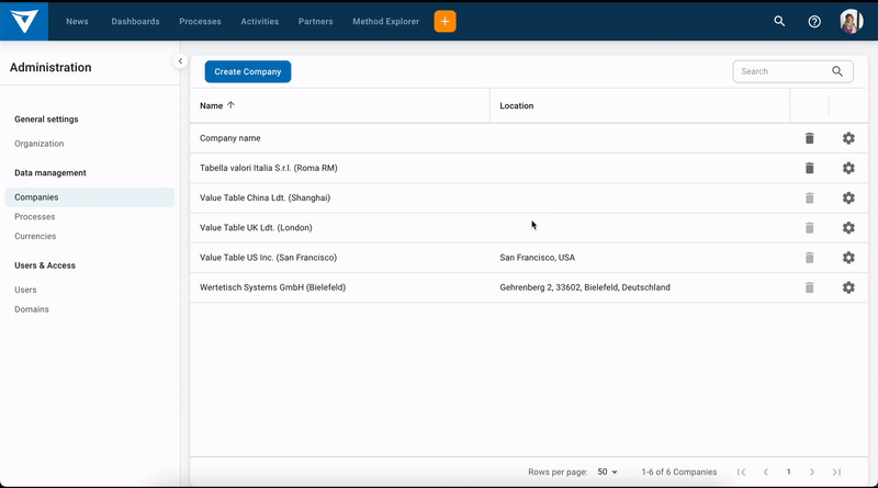 Admin-area - companies - change